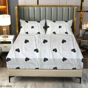 100% Cotton Fitted bedsheets Set - king size Bed Sheet - Hearts
