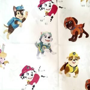 White Cartoons 100% Cotton Fitted Bedsheet Set