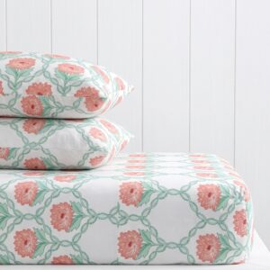 100% Cotton Floral Fitted Bedsheet Set 300TC