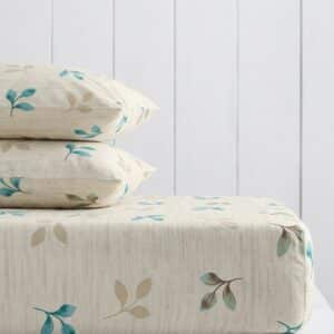 100% Cotton leaves Fitted Bedsheet Set 300TC